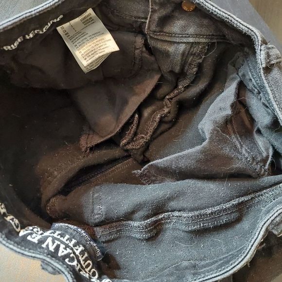 American Eagle Outfitters Black Hi Rise Distressed Jegging Jean Legging 2 GUC - Picture 13 of 16